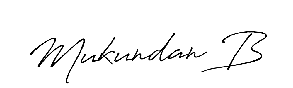 Mukundan B stylish signature style. Best Handwritten Sign (Antro_Vectra_Bolder) for my name. Handwritten Signature Collection Ideas for my name Mukundan B. Mukundan B signature style 7 images and pictures png