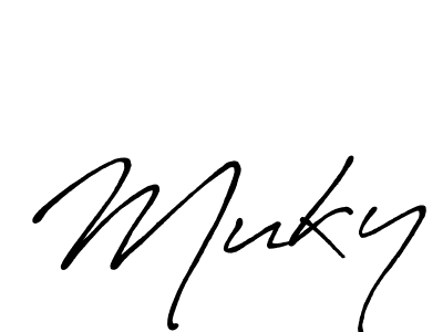 Design your own signature with our free online signature maker. With this signature software, you can create a handwritten (Antro_Vectra_Bolder) signature for name Muky. Muky signature style 7 images and pictures png