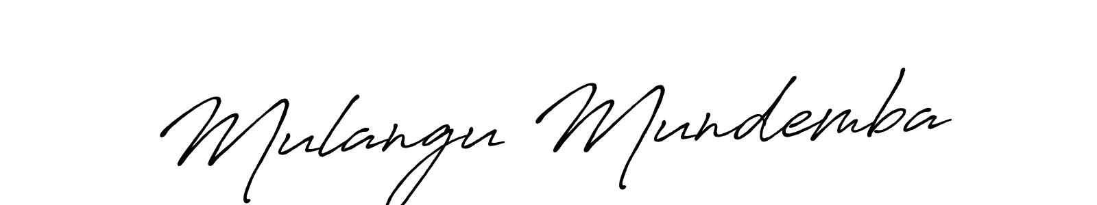 Make a beautiful signature design for name Mulangu Mundemba. With this signature (Antro_Vectra_Bolder) style, you can create a handwritten signature for free. Mulangu Mundemba signature style 7 images and pictures png