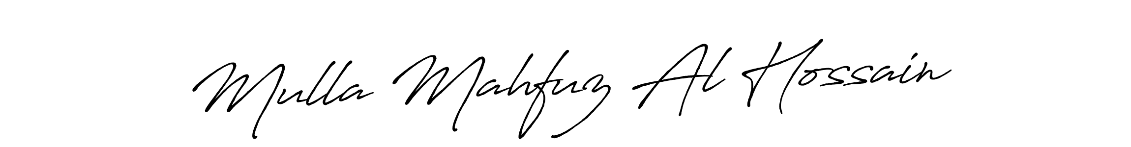 How to make Mulla Mahfuz Al Hossain name signature. Use Antro_Vectra_Bolder style for creating short signs online. This is the latest handwritten sign. Mulla Mahfuz Al Hossain signature style 7 images and pictures png