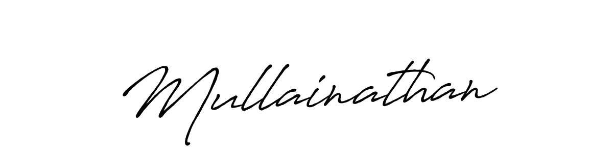 Make a beautiful signature design for name Mullainathan. With this signature (Antro_Vectra_Bolder) style, you can create a handwritten signature for free. Mullainathan signature style 7 images and pictures png