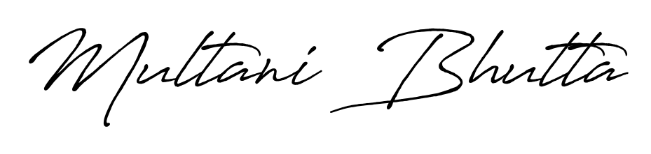 The Antro_Vectra_Bolder font transforms the name Multani  Bhutta into an executive sign with sharp precision and distinguished character. Multani  Bhutta signature style 7 images and pictures png