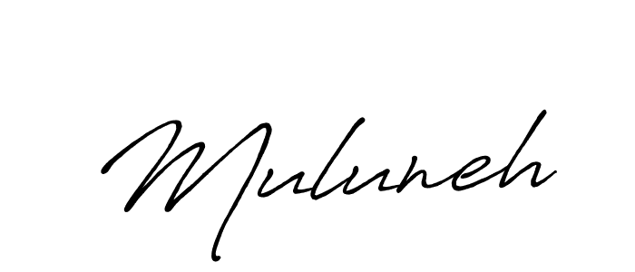 How to make Muluneh name signature. Use Antro_Vectra_Bolder style for creating short signs online. This is the latest handwritten sign. Muluneh signature style 7 images and pictures png