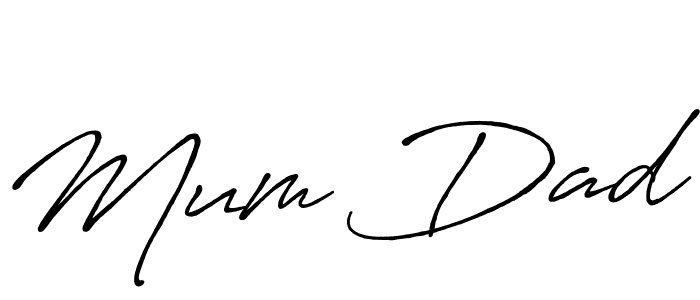 Use a signature maker to create a handwritten signature online. With this signature software, you can design (Antro_Vectra_Bolder) your own signature for name Mum Dad. Mum Dad signature style 7 images and pictures png