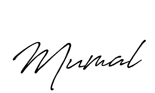 How to make Mumal signature? Antro_Vectra_Bolder is a professional autograph style. Create handwritten signature for Mumal name. Mumal signature style 7 images and pictures png