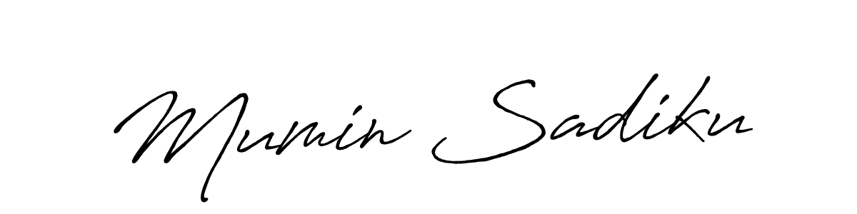 Use a signature maker to create a handwritten signature online. With this signature software, you can design (Antro_Vectra_Bolder) your own signature for name Mumin Sadiku. Mumin Sadiku signature style 7 images and pictures png