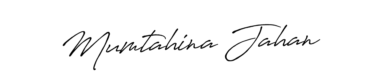 Create a beautiful signature design for name Mumtahina Jahan. With this signature (Antro_Vectra_Bolder) fonts, you can make a handwritten signature for free. Mumtahina Jahan signature style 7 images and pictures png