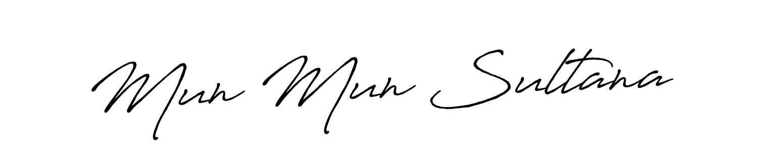 Make a beautiful signature design for name Mun Mun Sultana. With this signature (Antro_Vectra_Bolder) style, you can create a handwritten signature for free. Mun Mun Sultana signature style 7 images and pictures png