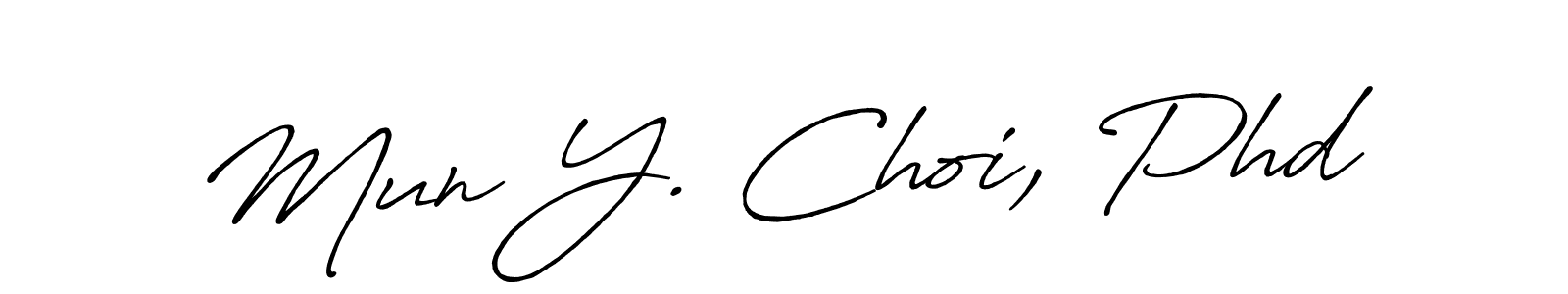 Design your own signature with our free online signature maker. With this signature software, you can create a handwritten (Antro_Vectra_Bolder) signature for name Mun Y. Choi, Phd. Mun Y. Choi, Phd signature style 7 images and pictures png