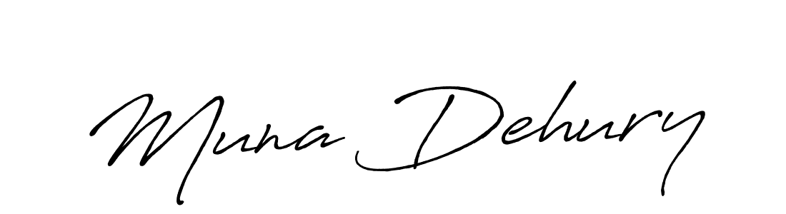 Muna Dehury stylish signature style. Best Handwritten Sign (Antro_Vectra_Bolder) for my name. Handwritten Signature Collection Ideas for my name Muna Dehury. Muna Dehury signature style 7 images and pictures png
