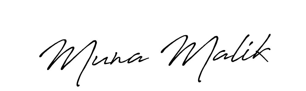 Use a signature maker to create a handwritten signature online. With this signature software, you can design (Antro_Vectra_Bolder) your own signature for name Muna Malik. Muna Malik signature style 7 images and pictures png