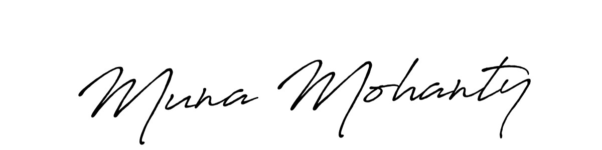 Make a beautiful signature design for name Muna Mohanty. With this signature (Antro_Vectra_Bolder) style, you can create a handwritten signature for free. Muna Mohanty signature style 7 images and pictures png