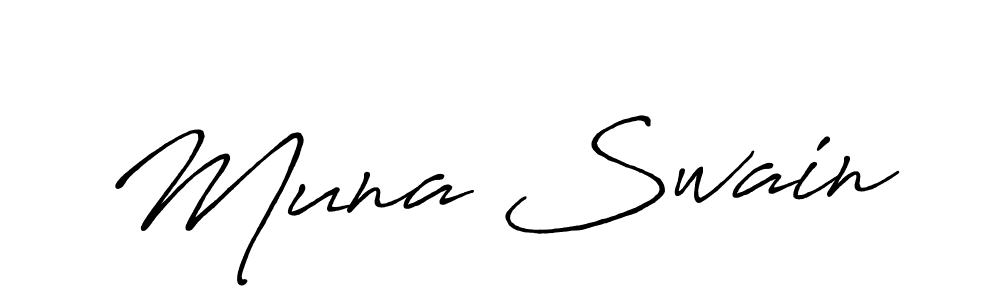 Make a beautiful signature design for name Muna Swain. With this signature (Antro_Vectra_Bolder) style, you can create a handwritten signature for free. Muna Swain signature style 7 images and pictures png