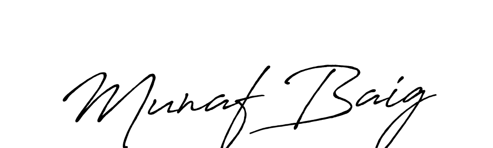 It looks lik you need a new signature style for name Munaf Baig. Design unique handwritten (Antro_Vectra_Bolder) signature with our free signature maker in just a few clicks. Munaf Baig signature style 7 images and pictures png