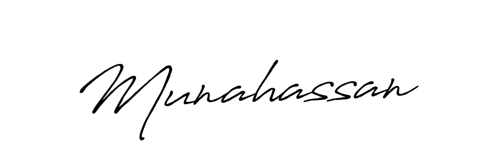 if you are searching for the best signature style for your name Munahassan. so please give up your signature search. here we have designed multiple signature styles  using Antro_Vectra_Bolder. Munahassan signature style 7 images and pictures png