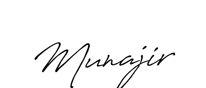 Munajir stylish signature style. Best Handwritten Sign (Antro_Vectra_Bolder) for my name. Handwritten Signature Collection Ideas for my name Munajir. Munajir signature style 7 images and pictures png