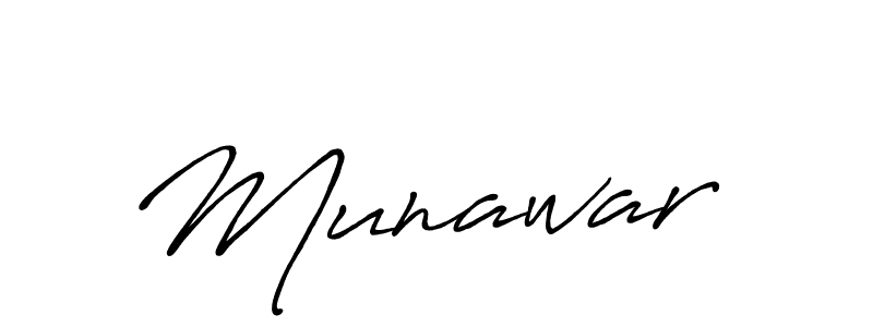 How to make Munawar  name signature. Use Antro_Vectra_Bolder style for creating short signs online. This is the latest handwritten sign. Munawar  signature style 7 images and pictures png