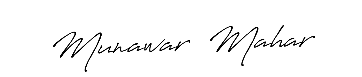 Make a short Munawar  Mahar signature style. Manage your documents anywhere anytime using Antro_Vectra_Bolder. Create and add eSignatures, submit forms, share and send files easily. Munawar  Mahar signature style 7 images and pictures png