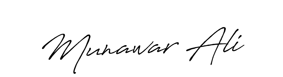 Use a signature maker to create a handwritten signature online. With this signature software, you can design (Antro_Vectra_Bolder) your own signature for name Munawar Ali. Munawar Ali signature style 7 images and pictures png