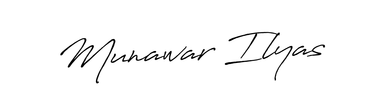 Create a beautiful signature design for name Munawar Ilyas. With this signature (Antro_Vectra_Bolder) fonts, you can make a handwritten signature for free. Munawar Ilyas signature style 7 images and pictures png