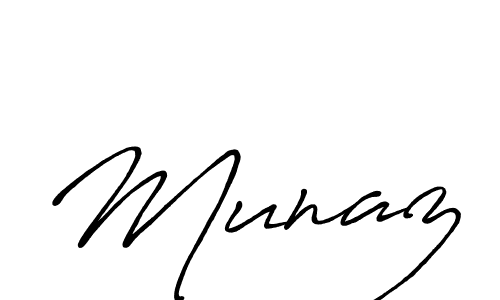 Use a signature maker to create a handwritten signature online. With this signature software, you can design (Antro_Vectra_Bolder) your own signature for name Munaz. Munaz signature style 7 images and pictures png