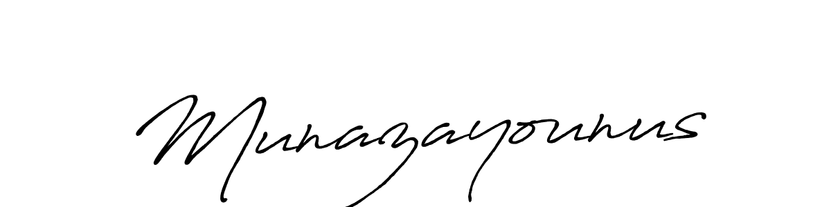 How to make Munazayounus signature? Antro_Vectra_Bolder is a professional autograph style. Create handwritten signature for Munazayounus name. Munazayounus signature style 7 images and pictures png