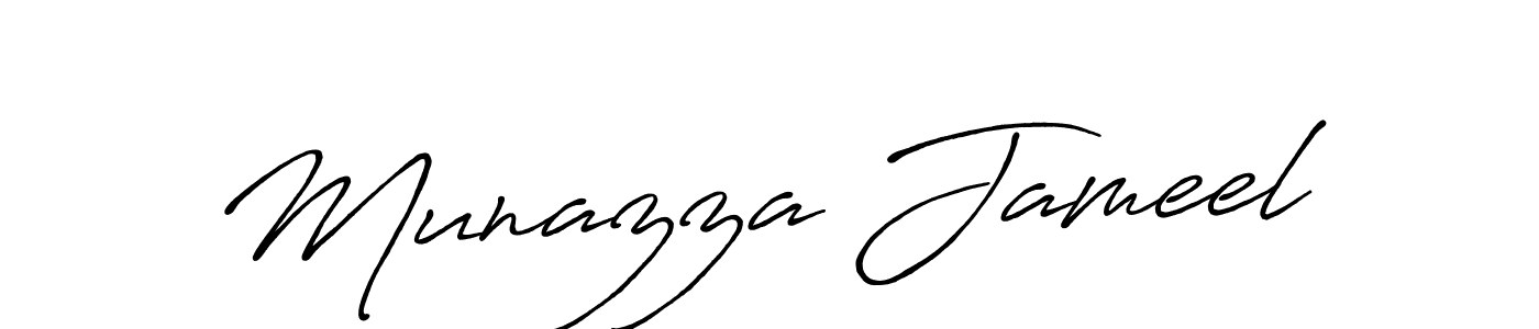 Design your own signature with our free online signature maker. With this signature software, you can create a handwritten (Antro_Vectra_Bolder) signature for name Munazza Jameel. Munazza Jameel signature style 7 images and pictures png