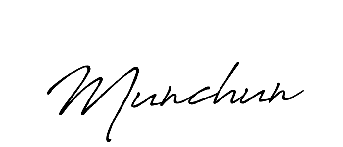 Also You can easily find your signature by using the search form. We will create Munchun name handwritten signature images for you free of cost using Antro_Vectra_Bolder sign style. Munchun signature style 7 images and pictures png