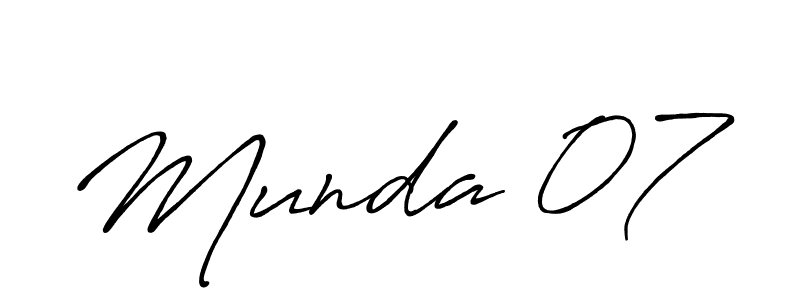 How to make Munda 07 name signature. Use Antro_Vectra_Bolder style for creating short signs online. This is the latest handwritten sign. Munda 07 signature style 7 images and pictures png