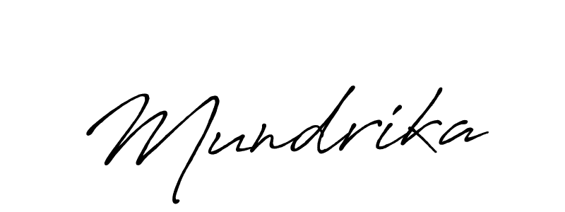 How to make Mundrika signature? Antro_Vectra_Bolder is a professional autograph style. Create handwritten signature for Mundrika name. Mundrika signature style 7 images and pictures png