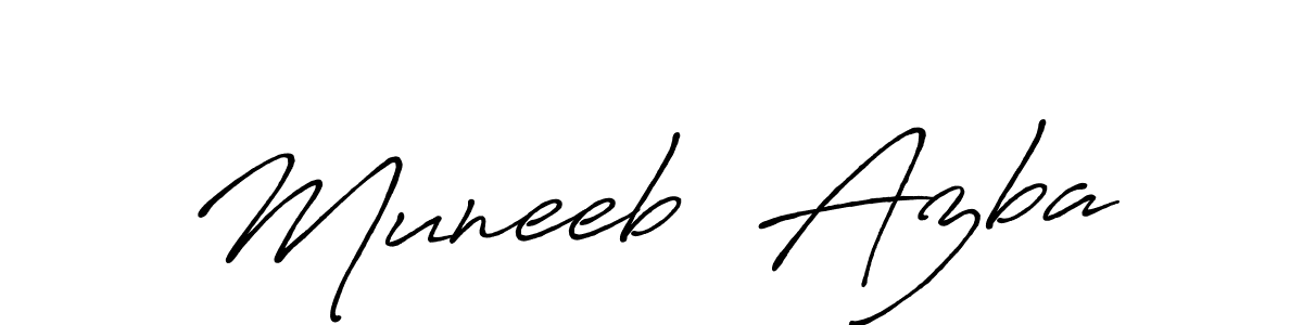 How to make Muneeb  Azba signature? Antro_Vectra_Bolder is a professional autograph style. Create handwritten signature for Muneeb  Azba name. Muneeb  Azba signature style 7 images and pictures png