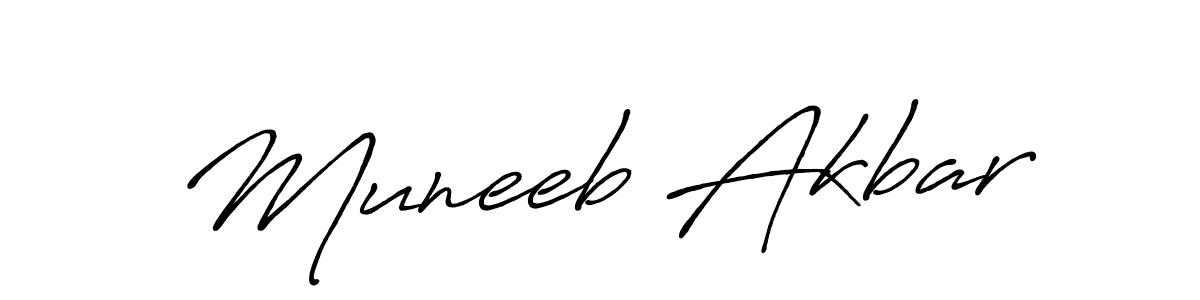 Design your own signature with our free online signature maker. With this signature software, you can create a handwritten (Antro_Vectra_Bolder) signature for name Muneeb Akbar. Muneeb Akbar signature style 7 images and pictures png