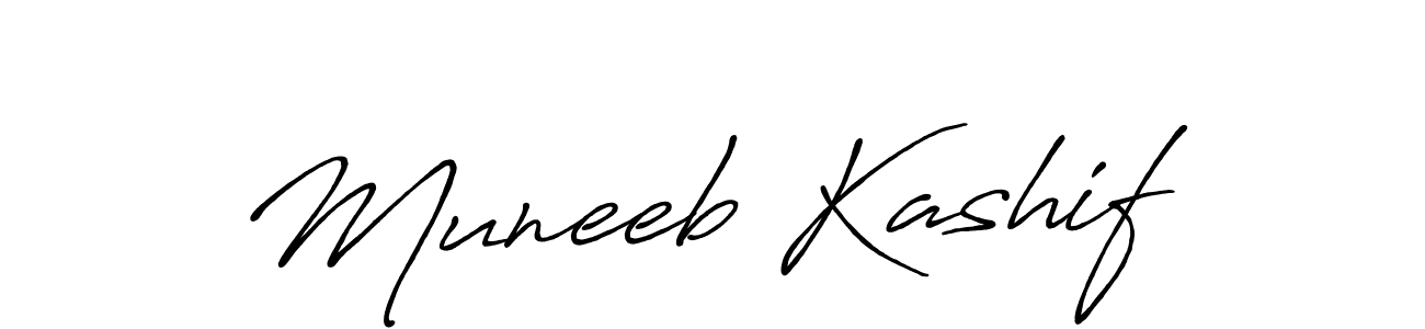 Design your own signature with our free online signature maker. With this signature software, you can create a handwritten (Antro_Vectra_Bolder) signature for name Muneeb Kashif. Muneeb Kashif signature style 7 images and pictures png