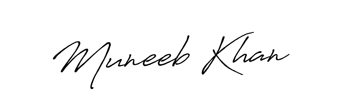 Muneeb Khan stylish signature style. Best Handwritten Sign (Antro_Vectra_Bolder) for my name. Handwritten Signature Collection Ideas for my name Muneeb Khan. Muneeb Khan signature style 7 images and pictures png