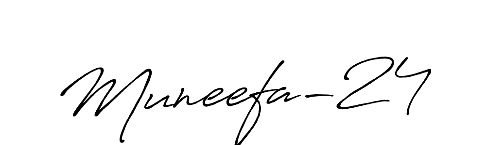 Make a beautiful signature design for name Muneefa-24. With this signature (Antro_Vectra_Bolder) style, you can create a handwritten signature for free. Muneefa-24 signature style 7 images and pictures png