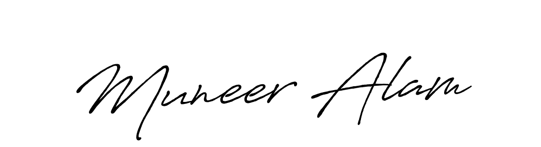 You should practise on your own different ways (Antro_Vectra_Bolder) to write your name (Muneer Alam) in signature. don't let someone else do it for you. Muneer Alam signature style 7 images and pictures png