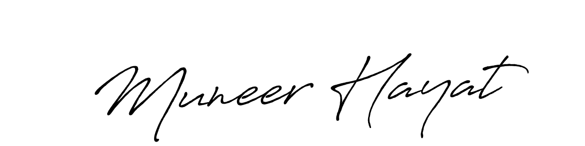 Muneer Hayat stylish signature style. Best Handwritten Sign (Antro_Vectra_Bolder) for my name. Handwritten Signature Collection Ideas for my name Muneer Hayat. Muneer Hayat signature style 7 images and pictures png