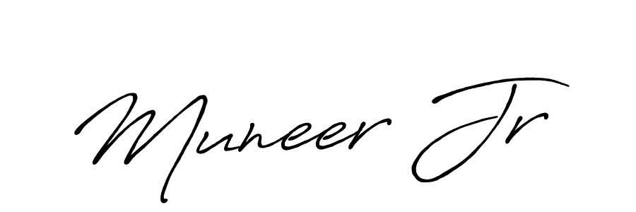 The best way (Antro_Vectra_Bolder) to make a short signature is to pick only two or three words in your name. The name Muneer Jr include a total of six letters. For converting this name. Muneer Jr signature style 7 images and pictures png