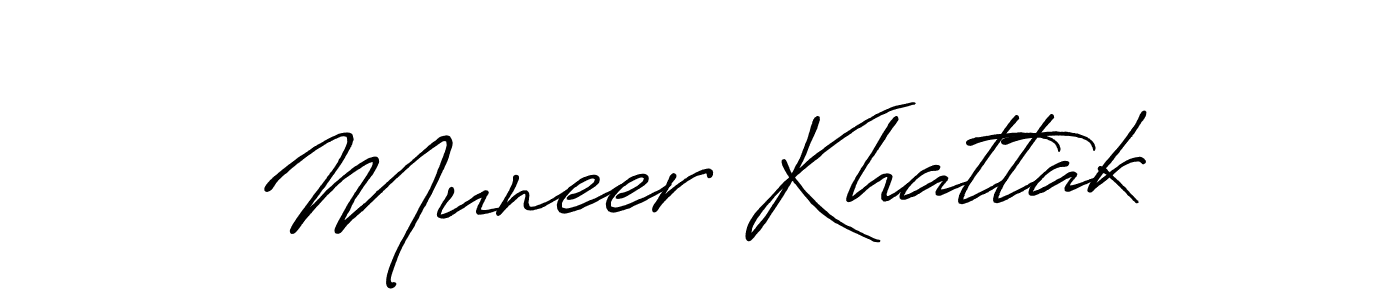 Make a beautiful signature design for name Muneer Khattak. With this signature (Antro_Vectra_Bolder) style, you can create a handwritten signature for free. Muneer Khattak signature style 7 images and pictures png