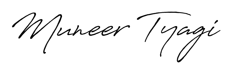 The Antro_Vectra_Bolder font transforms the name Muneer Tyagi into an executive sign with sharp precision and distinguished character. Muneer Tyagi signature style 7 images and pictures png