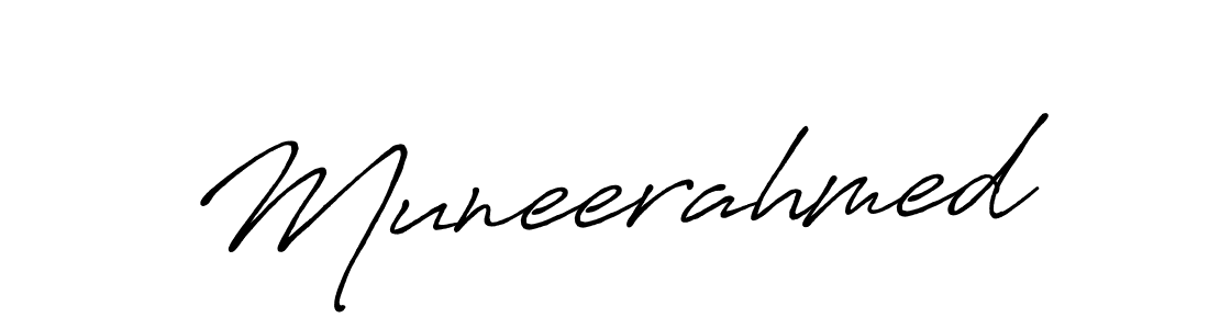 How to make Muneerahmed name signature. Use Antro_Vectra_Bolder style for creating short signs online. This is the latest handwritten sign. Muneerahmed signature style 7 images and pictures png