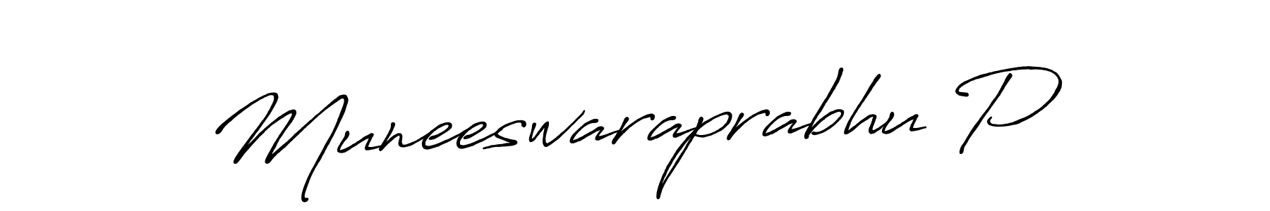 Create a beautiful signature design for name Muneeswaraprabhu P. With this signature (Antro_Vectra_Bolder) fonts, you can make a handwritten signature for free. Muneeswaraprabhu P signature style 7 images and pictures png