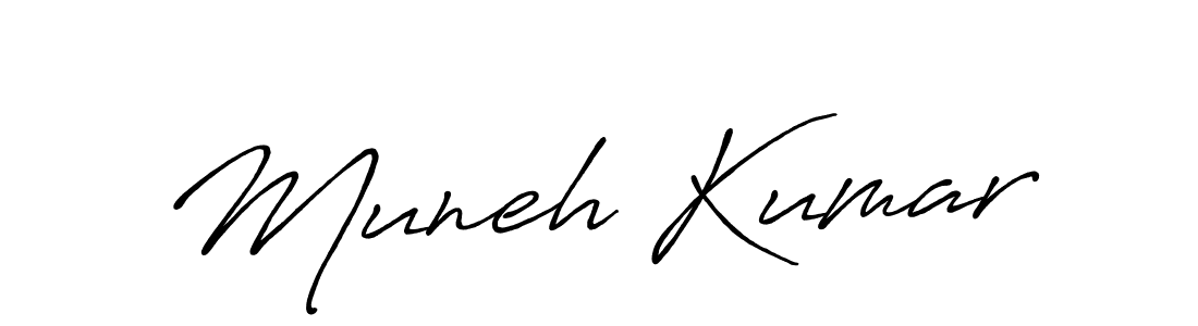 Make a beautiful signature design for name Muneh Kumar. With this signature (Antro_Vectra_Bolder) style, you can create a handwritten signature for free. Muneh Kumar signature style 7 images and pictures png