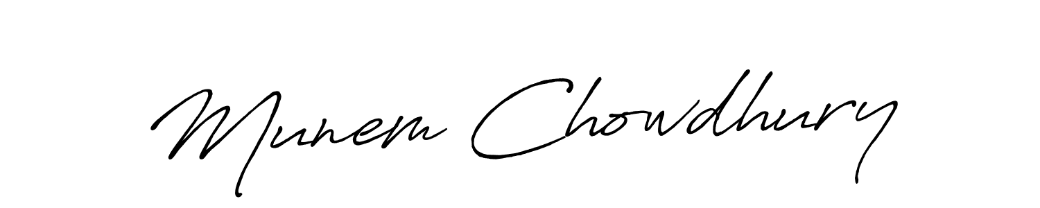 Use a signature maker to create a handwritten signature online. With this signature software, you can design (Antro_Vectra_Bolder) your own signature for name Munem Chowdhury. Munem Chowdhury signature style 7 images and pictures png