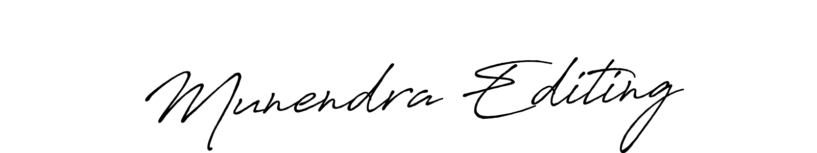 Similarly Antro_Vectra_Bolder is the best handwritten signature design. Signature creator online .You can use it as an online autograph creator for name Munendra Editing. Munendra Editing signature style 7 images and pictures png