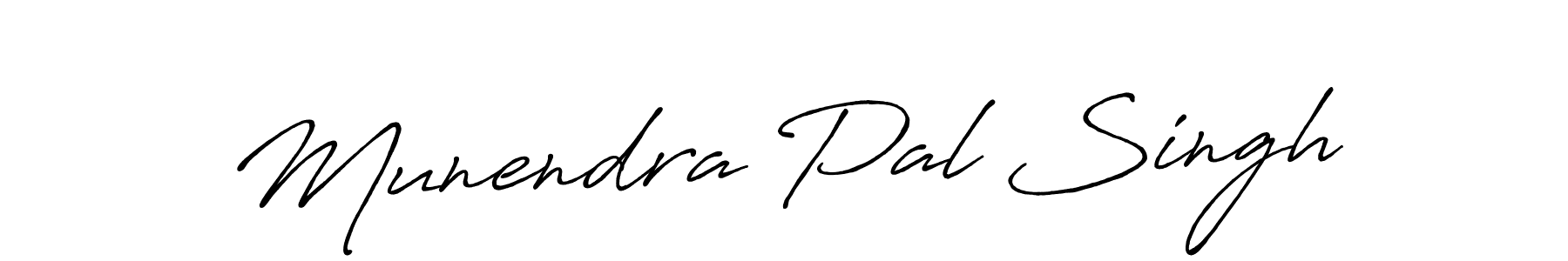How to make Munendra Pal Singh name signature. Use Antro_Vectra_Bolder style for creating short signs online. This is the latest handwritten sign. Munendra Pal Singh signature style 7 images and pictures png