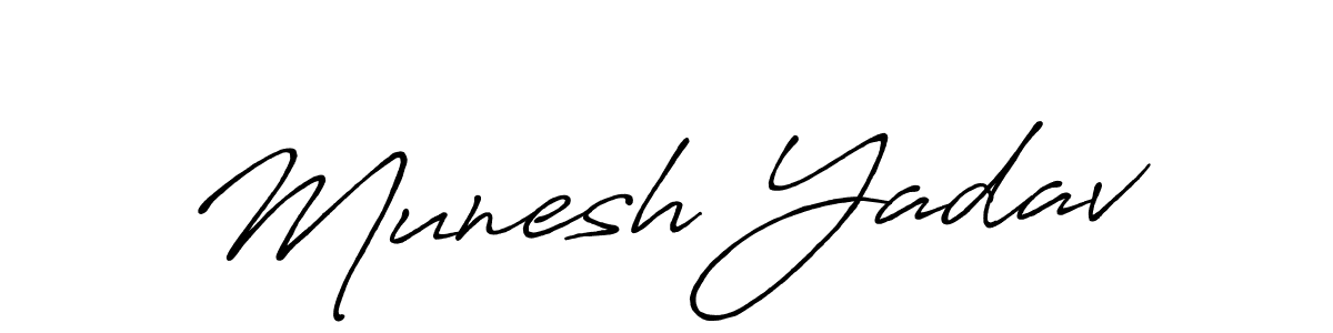 This is the best signature style for the Munesh Yadav name. Also you like these signature font (Antro_Vectra_Bolder). Mix name signature. Munesh Yadav signature style 7 images and pictures png