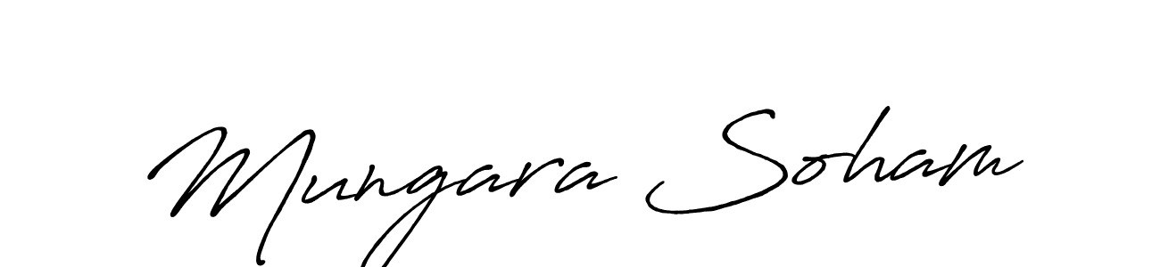The best way (Antro_Vectra_Bolder) to make a short signature is to pick only two or three words in your name. The name Mungara Soham include a total of six letters. For converting this name. Mungara Soham signature style 7 images and pictures png