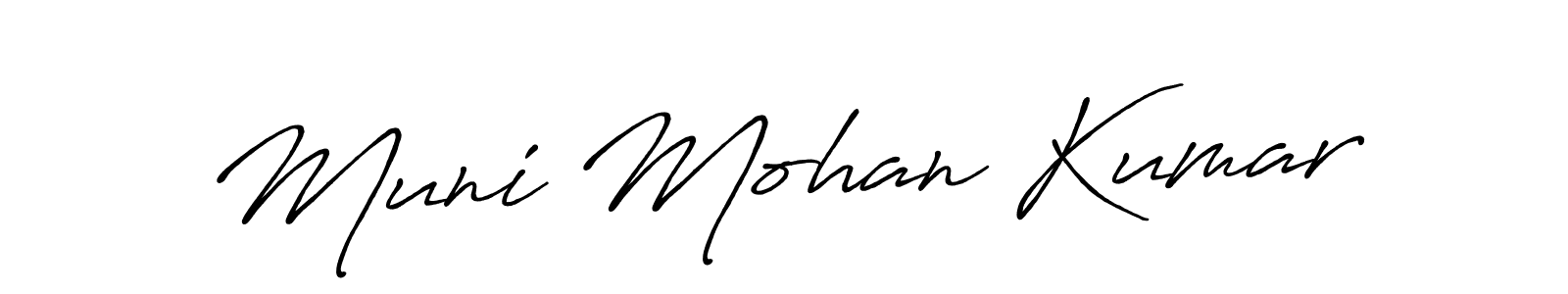 Make a beautiful signature design for name Muni Mohan Kumar. With this signature (Antro_Vectra_Bolder) style, you can create a handwritten signature for free. Muni Mohan Kumar signature style 7 images and pictures png