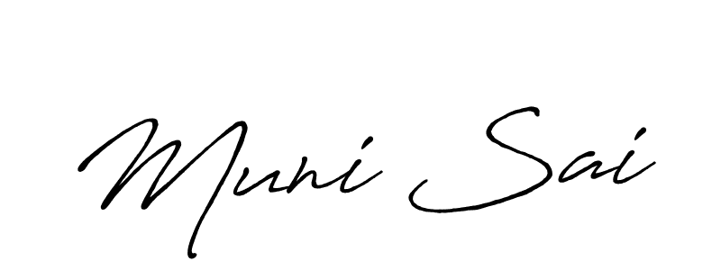 Design your own signature with our free online signature maker. With this signature software, you can create a handwritten (Antro_Vectra_Bolder) signature for name Muni Sai. Muni Sai signature style 7 images and pictures png